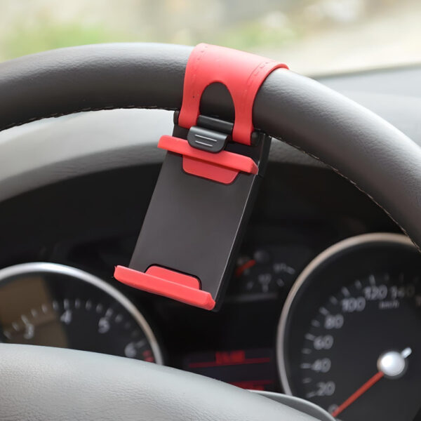 Universal Car Steering Wheel Phone Mount for Safe Navigation