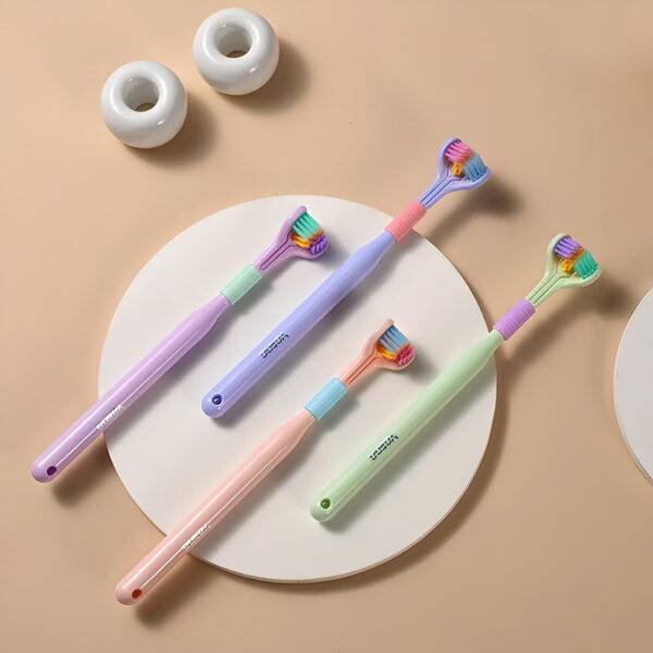 Triple-Sided Ultra-Fine Soft Bristle Toothbrush for Enhanced Oral Health