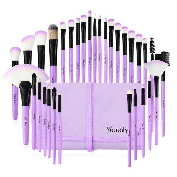 Professional Makeup Brush Set with Eco-Friendly Wooden Handles and Bag