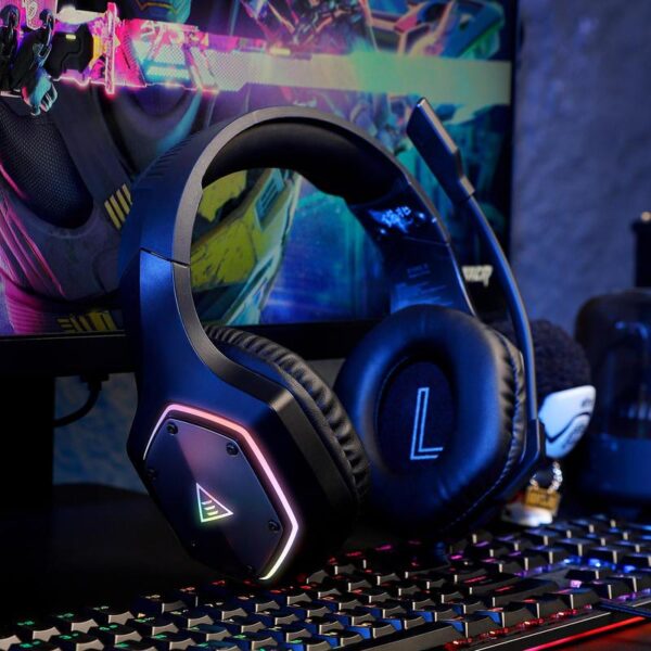 RGB Gaming Headset with 7.1 Surround Sound & Noise-Canceling Mic