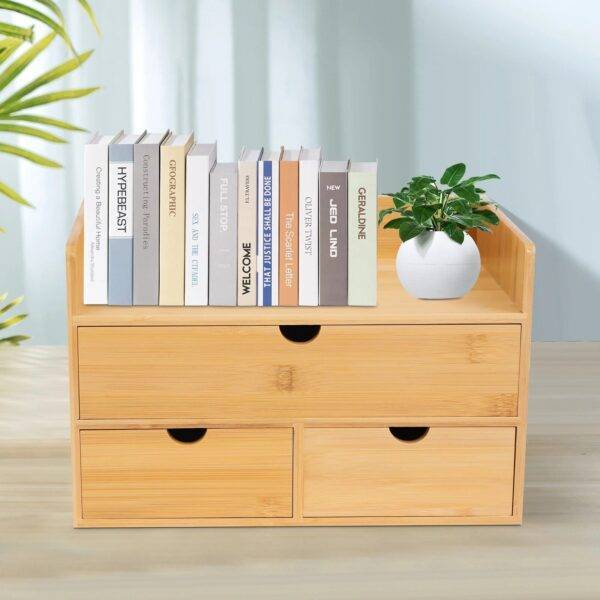 Original Bamboo 3-Drawer Desk Organizer