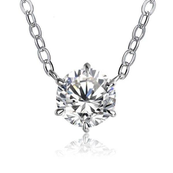 Sterling Silver Moissanite Diamond Pendant Necklace