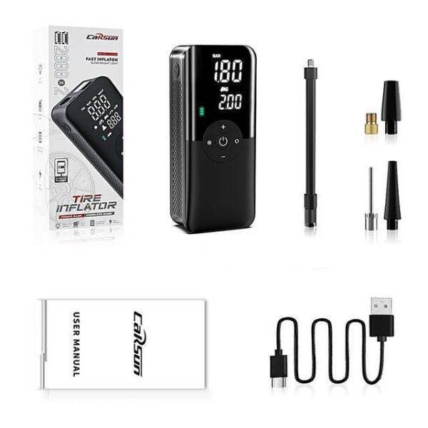 Air Compressor 12V Portable Tyre Inflator for Car, Electric Motorcycle, and Bicycle