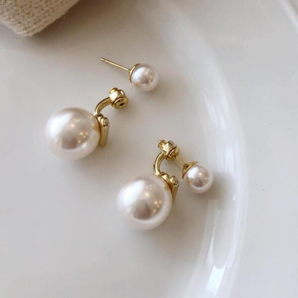 Elegant Double Pearl Drop Earrings – Timeless Sophistication