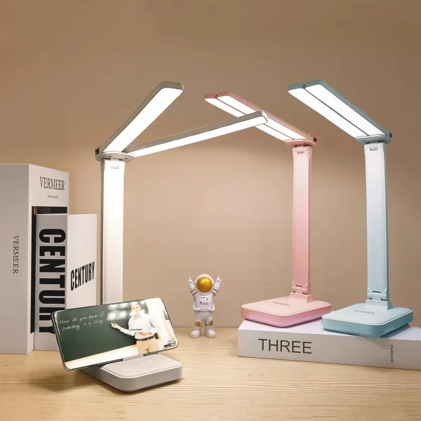 LED Desk Lamp - USB Rechargeable, Dimmable Touch Lamp for Eye Protection