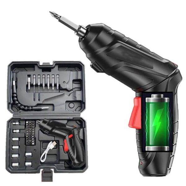3.6V Compact Cordless Electric Drill & Screwdriver with LED Light and Rechargeable Battery