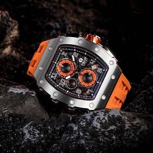 Luxury Sapphire Square Tonneau Men's Watch