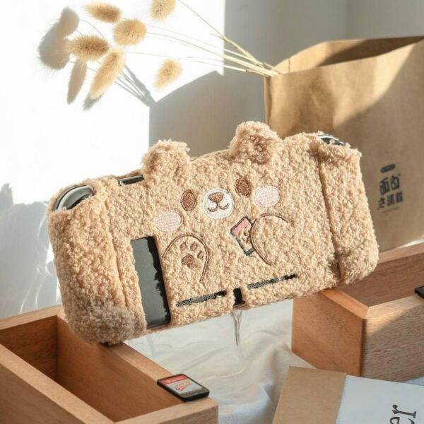 Cute Bear Plush Nintendo Switch Case