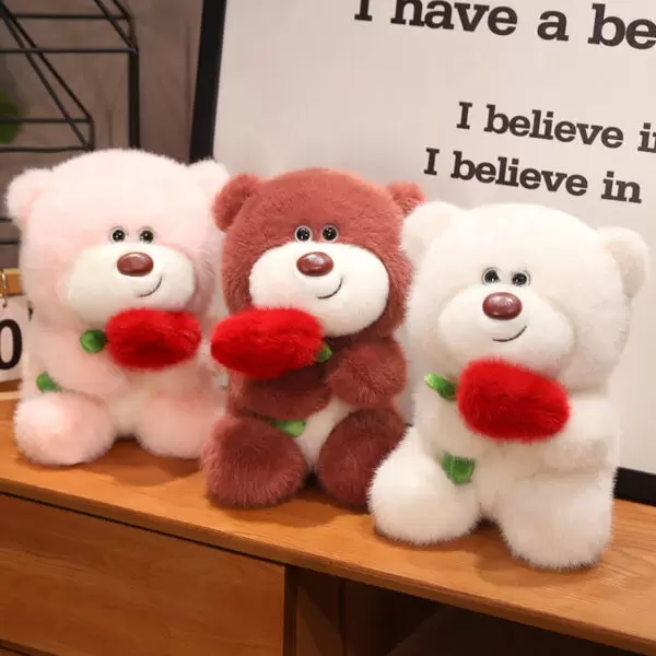 Cute Bear Holding Heart Plush Toy