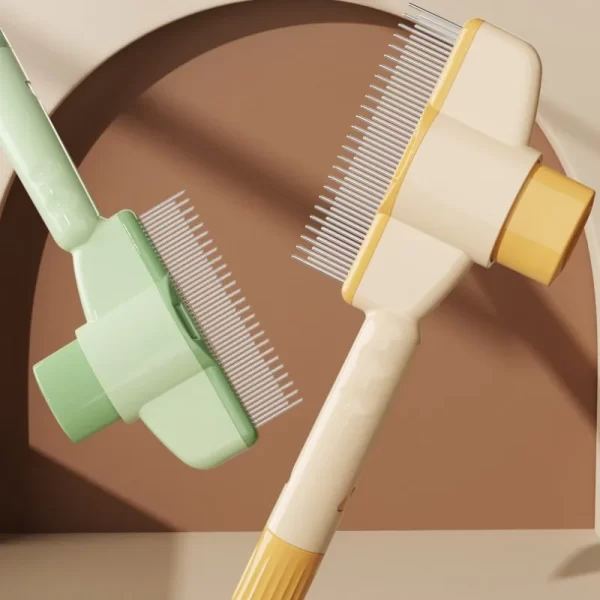 Self-Cleaning Dog Comb with One-Button Hair Remover