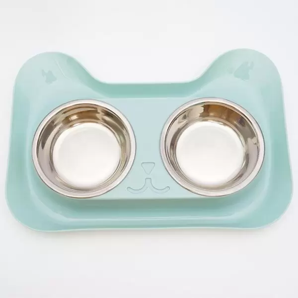 Double Pet Bowls for Dogs and Cats – Stainless Steel Feeding Dish