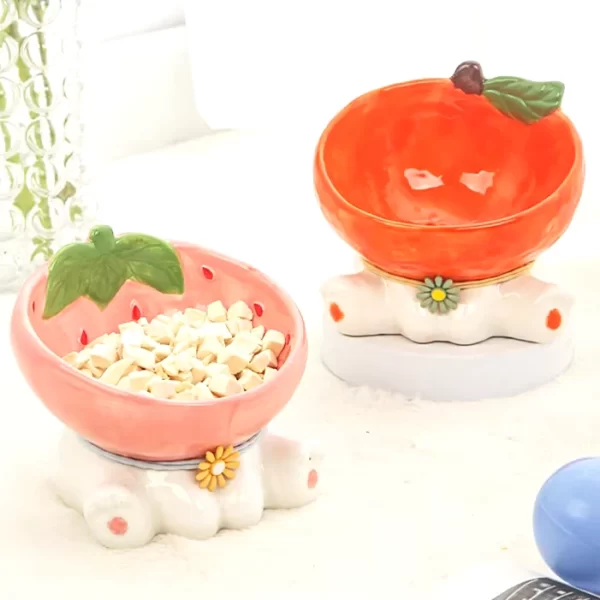 Elevated Ceramic Cat & Small Dog Food and Water Bowl
