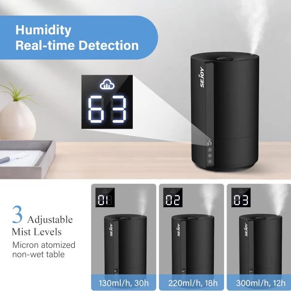 3.5L Quiet Cool Mist Humidifier for Large Room with Essential Oil Diffuser - Image 10