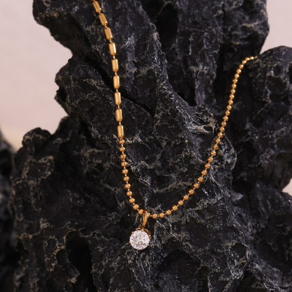 Asymmetric Round Bead Chain Necklace