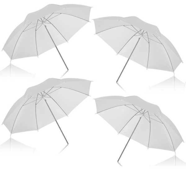 33" Soft Umbrella White Translucent 4-Pack for Studio Photography Lighting