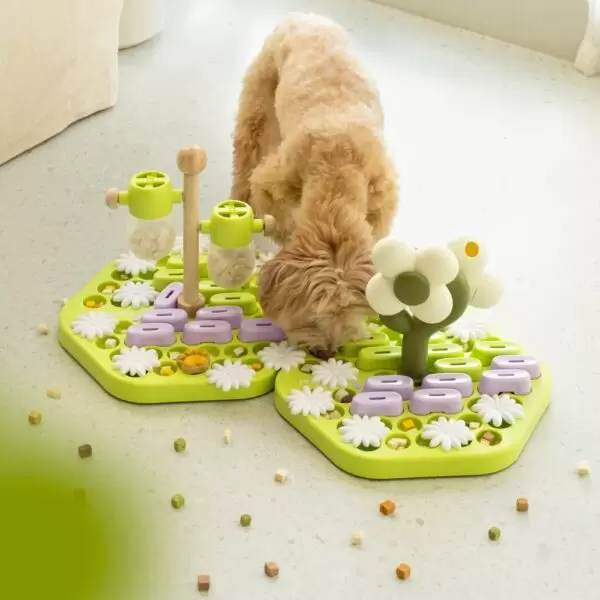 Interactive Puzzle Slow Feeder Bowl - IQ Boosting Food Dispenser for Dogs