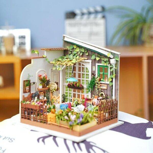 DIY Miniature Room Dollhouse Kit with LED Light and Furniture