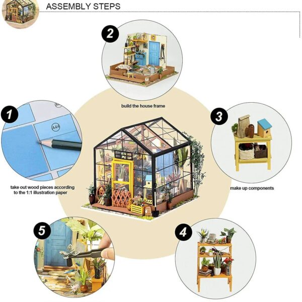 DIY Miniature Greenhouse Dollhouse Kit - Image 6