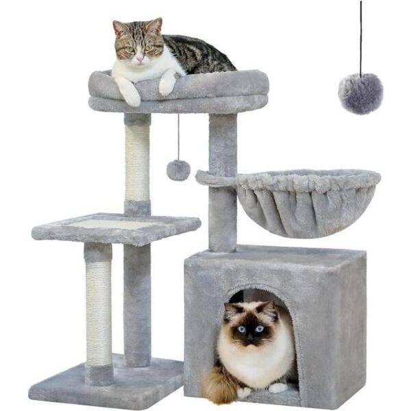 Transformable Cat Tower - 28.5'' Small Cat Tree for Indoor Cats