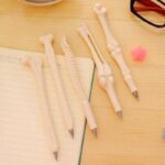 100 Pcs Bone-Design Blue Ballpoint Pens