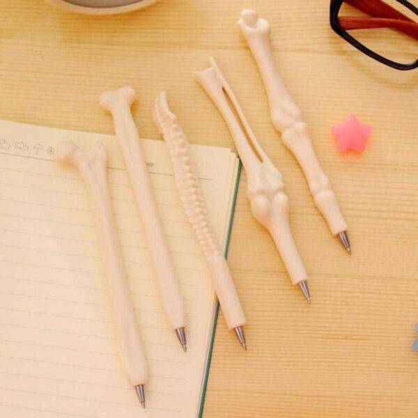 100 Pcs Bone-Design Blue Ballpoint Pens
