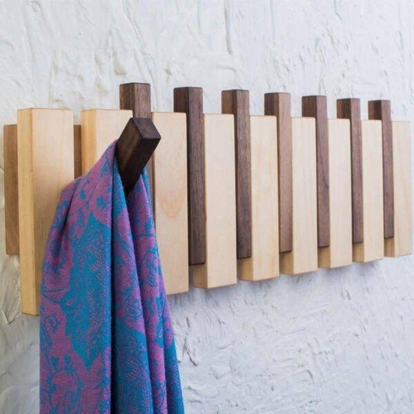 Wall-Mounted Wooden Coat & Hat Rack