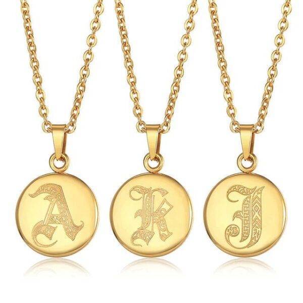 Gold Color Stainless Steel 26 Letters Necklace