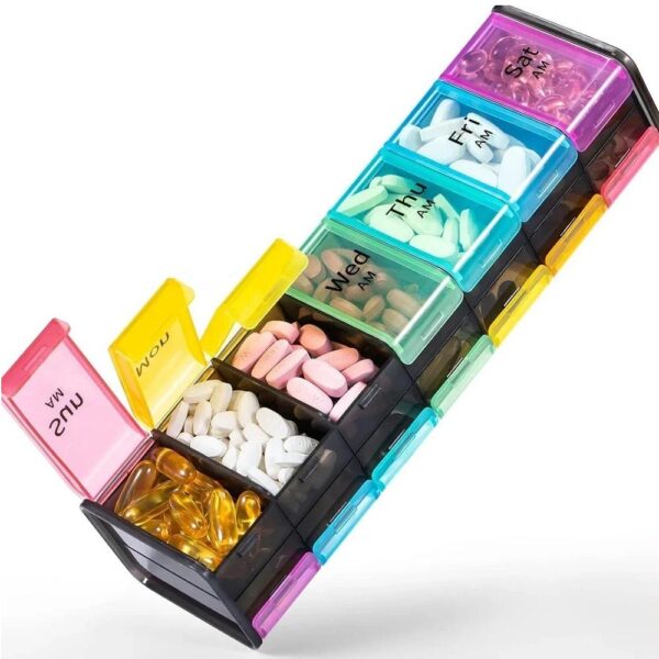 Large Weekly Pill Organizer with AM/PM Compartments