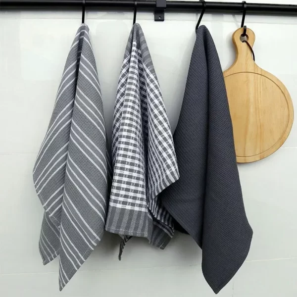 3-Piece Set of 100% Cotton Kitchen Towels