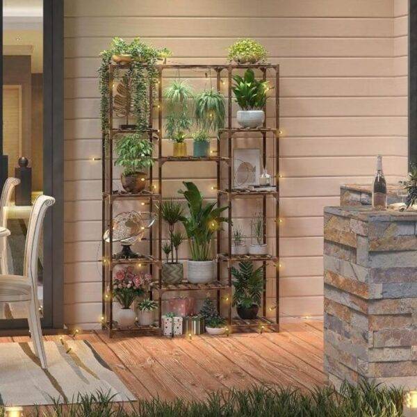 Eco-Friendly Tall Wood Plant Stand