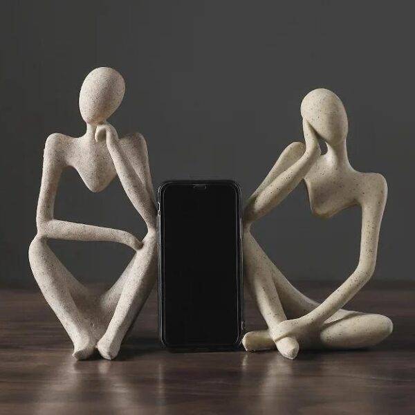 Nordic Abstract Thinker Resin Sculpture