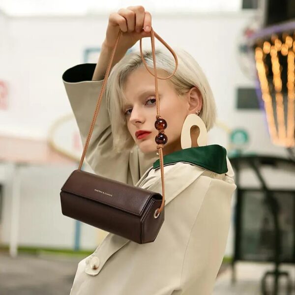 Elegant Mini Cylinder Leather Shoulder Bag