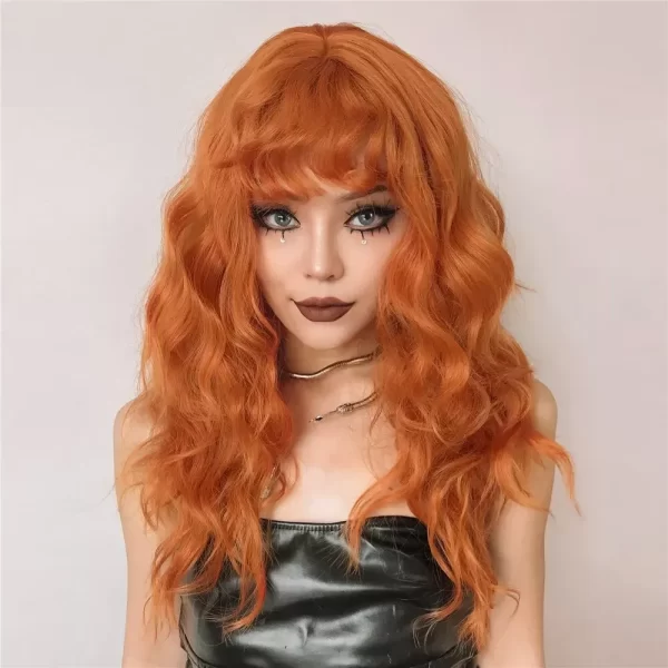 Long Red Wig with Bangs