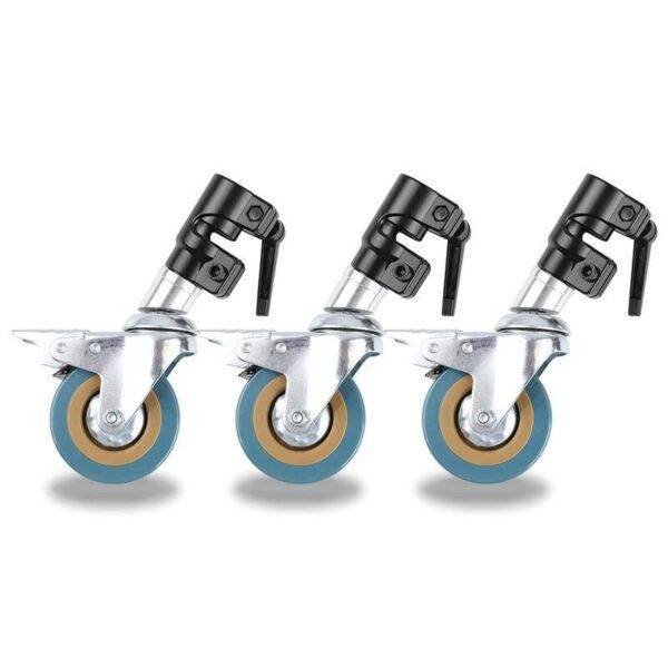3Pcs Heavy Duty Swivel Caster Wheel Set for Photography C-Stand, 25MM