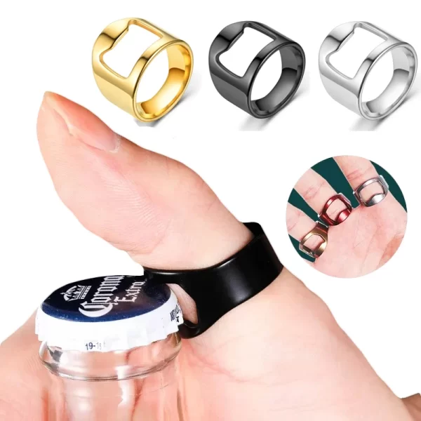 Stainless Steel Punk Ring Bottle Opener - Party Essential, Fashionable Beer Accessory